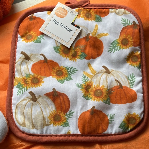 2 Piece Autumn Oven Mitt & Pot Holder. Rich in Color. - Picture 3 of 5